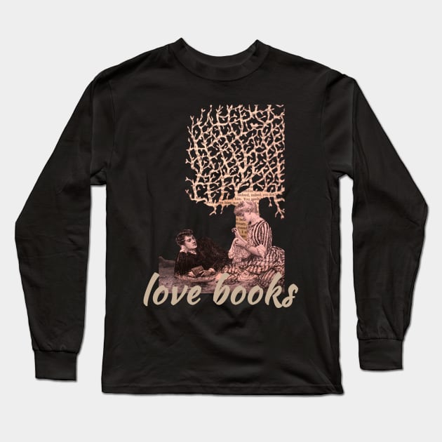 Love books valentine paper art Long Sleeve T-Shirt by daysfall
